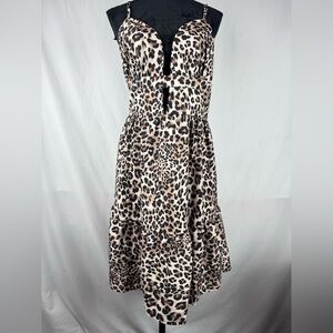NWOT TEMU Leopard Print Backless Dress